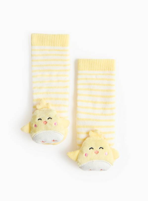 Easter Chick Yellow Rattle Socks 1-6 months